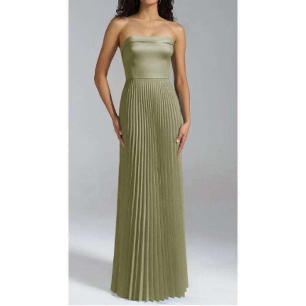 AW BRIDAL 4 S fennel seed Valerie strapless bridesmaid party maxi dress NEW B72